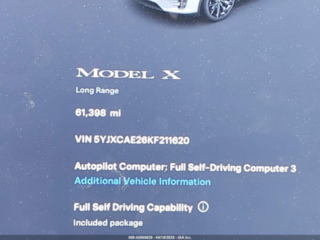 5YJXCAE26KF211620 Tesla Model X 100d/75d/long Range