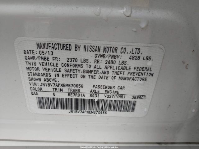 JN1BV7APXEM670656 Infiniti Q50 Premium