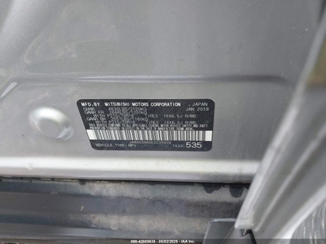 JA4AS3AA0KZ035959 Mitsubishi Eclipse Cross Es