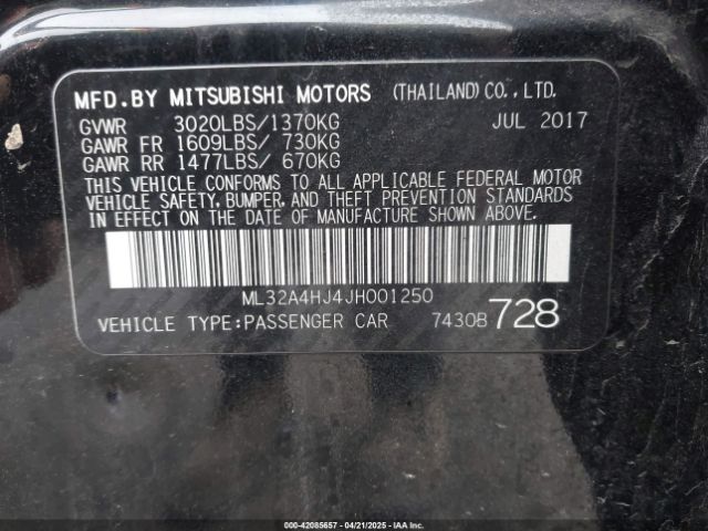 2018 MITSUBISHI MIRAGE ML32A4HJ4JH001250 Photo 8