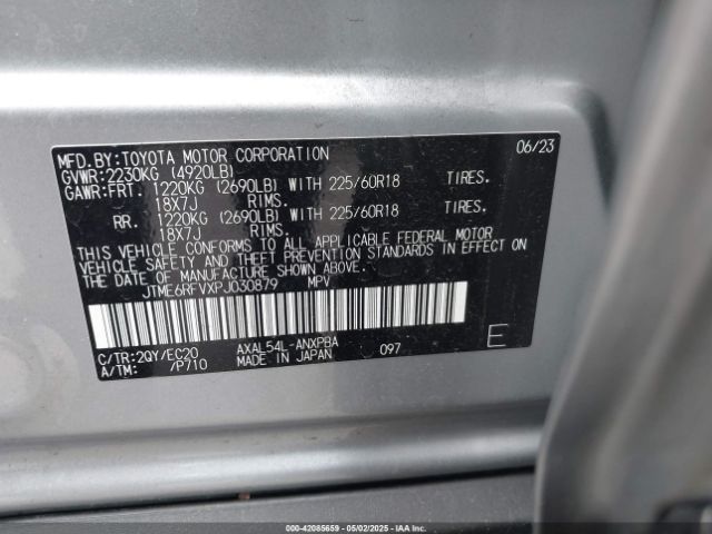 JTME6RFVXPJ030879 Toyota Rav4 Hybrid Xse