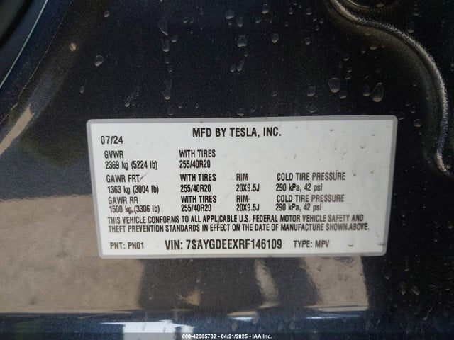 7SAYGDEEXRF146109 Tesla 2024