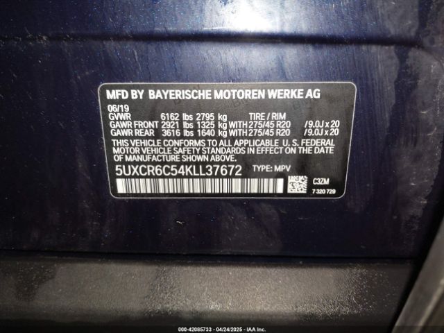 5UXCR6C54KLL37672 BMW X5 Xdrive40i