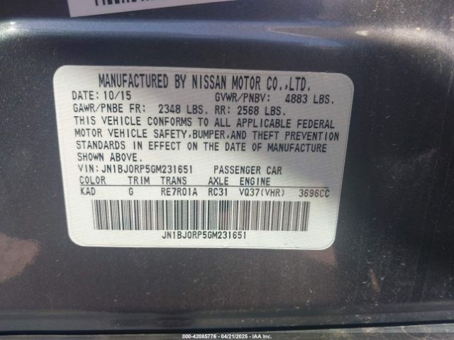 JN1BJ0RP5GM231651 Infiniti QX50