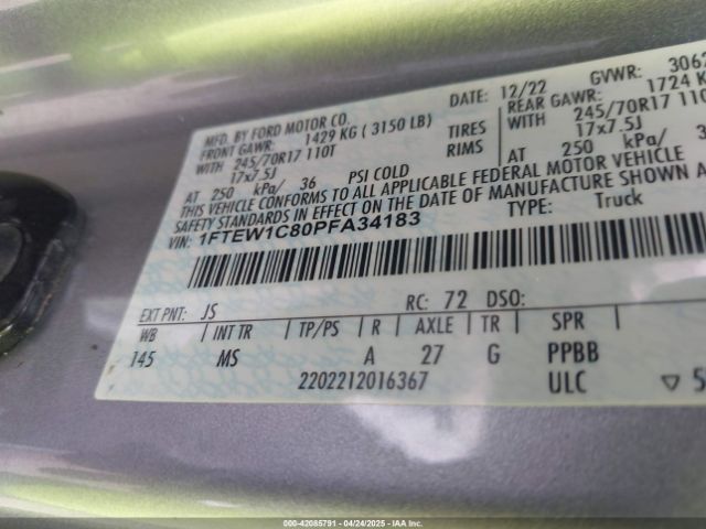2023 FORD F-150 1FTEW1C80PFA34183 Photo 8