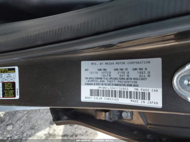 JM1BN1L30H1132803 Mazda Mazda3 Touring 2.5