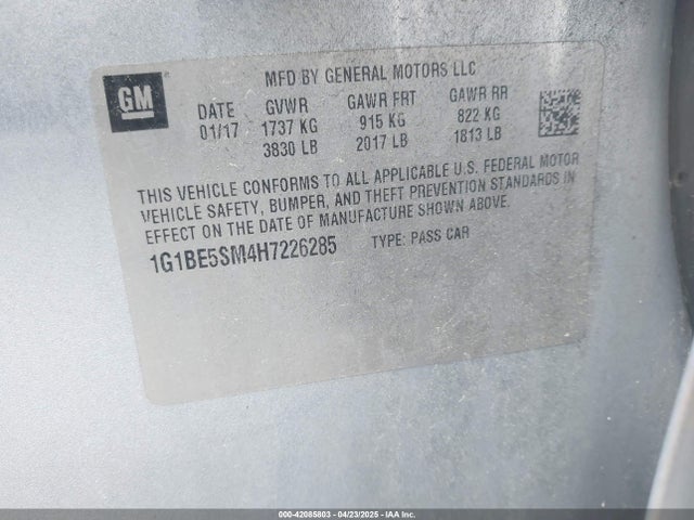 1G1BE5SM4H7226285 Chevrolet Cruze Lt Auto