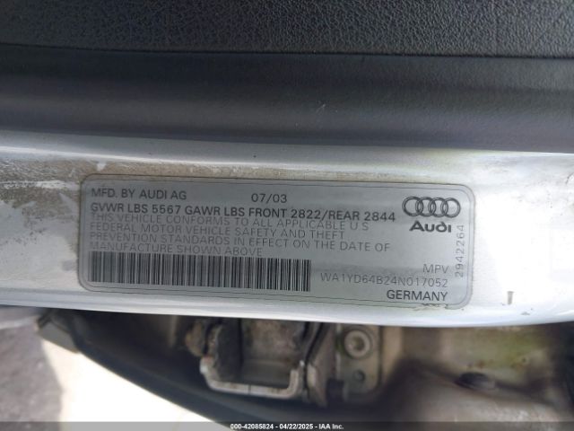 2004 AUDI ALLROAD WA1YD64B24N017052 Photo 8