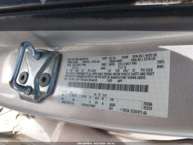 2016 FORD ESCAPE 1FMCU0F75GUC50435 Photo 8
