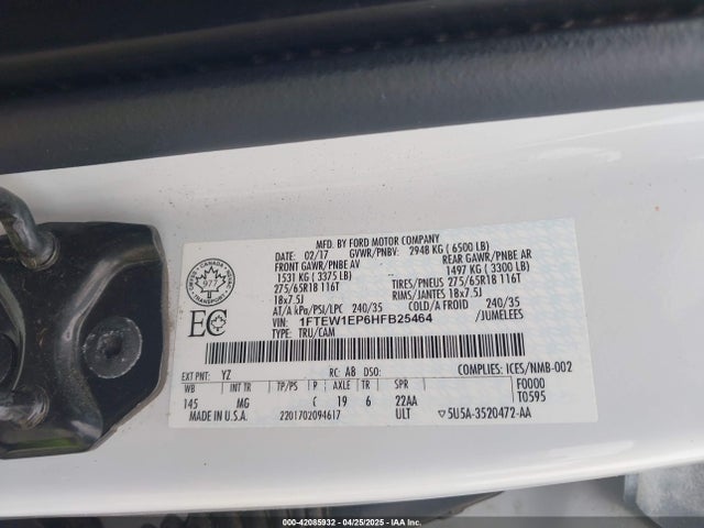 Ford F-150 Xlt 2017 1FTEW1EP6HFB25464 Image 9