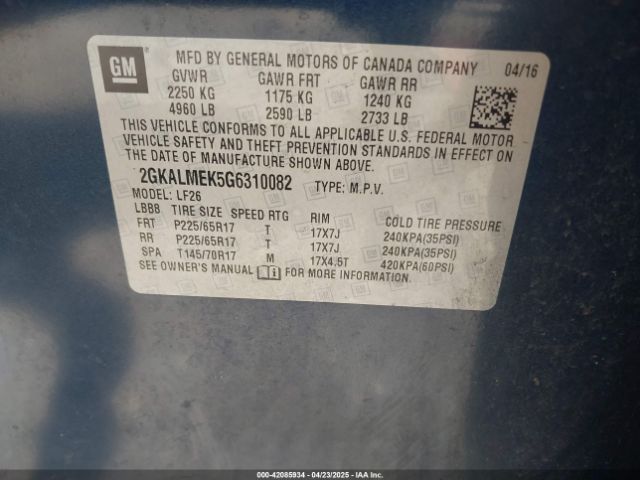 2GKALMEK5G6310082 GMC Terrain Sle-1
