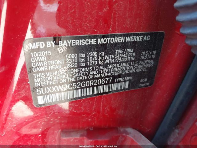 2016 BMW X4 5UXXW3C52G0R20677 Photo 8