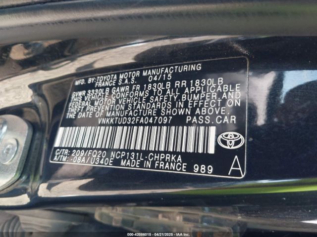 VNKKTUD32FA047097 Toyota YARIS L
