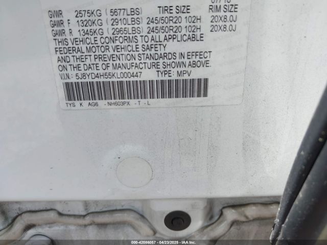 2019 ACURA MDX 5J8YD4H55KL000447 Photo 8