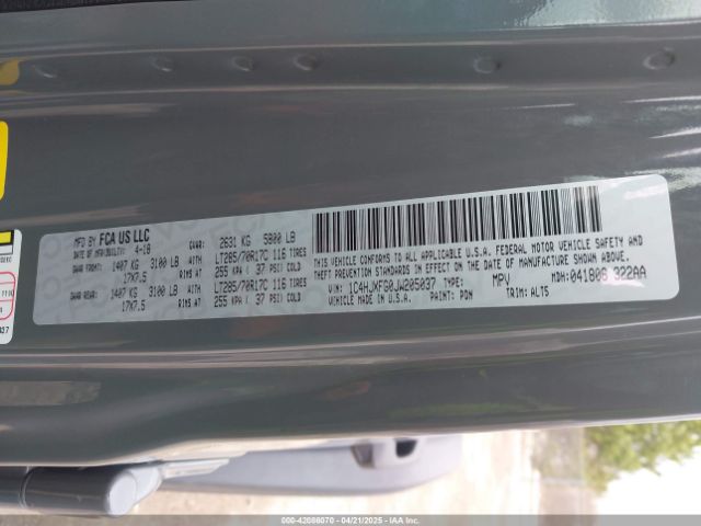 1C4HJXFG0JW205037 Jeep Wrangler Unlimited Rubicon 4x4