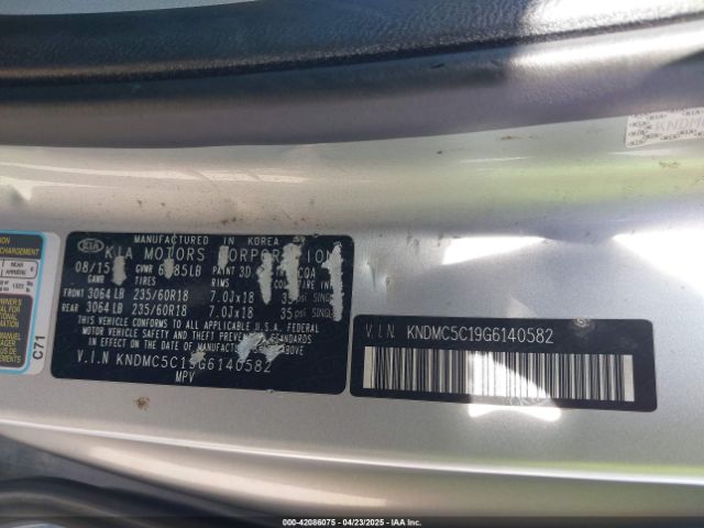 KNDMC5C19G6140582 KIA SEDONA EX