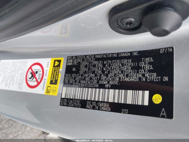 2T2ZB1BA1FC002346 Lexus RX 450H