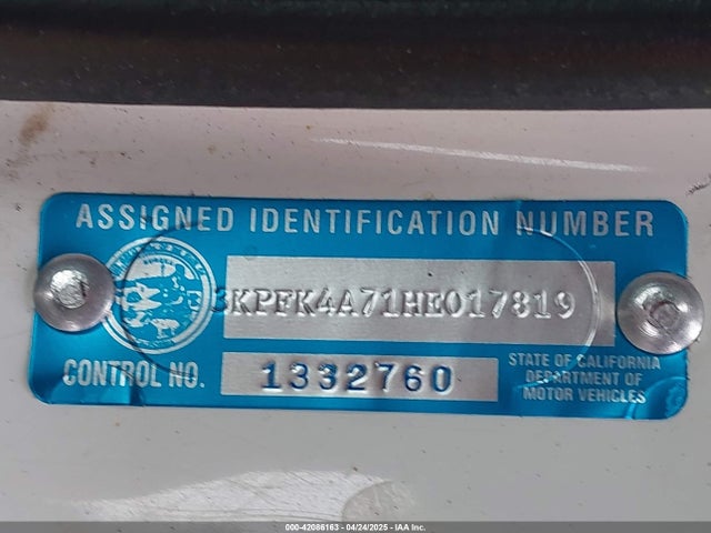 3KPFK4A71HE017819 KIA FORTE LX