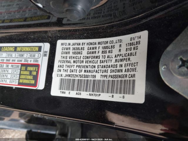 JHMZE2H75ES001709 Honda INSIGHT EX