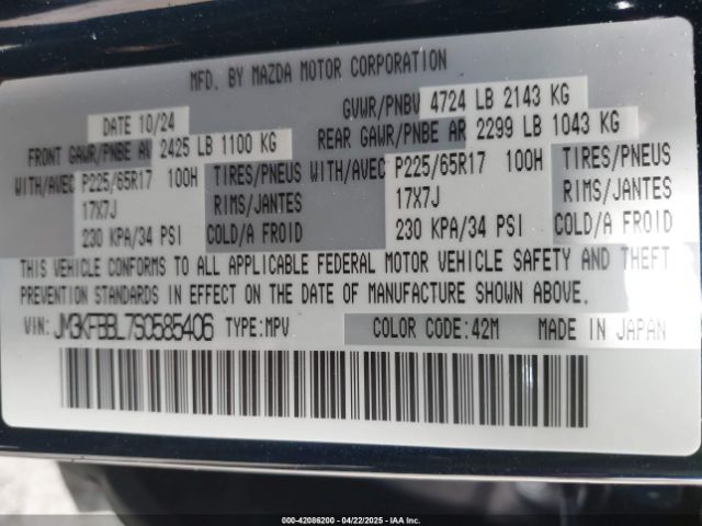 JM3KFBBL7S0585406 Mazda Cx-5 2.5 S Select