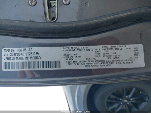 3C4PDCAB7LT251089 Dodge Journey Se Value