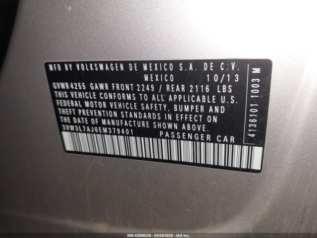 3VW3L7AJ6EM379401 Volkswagen Jetta 2.0l Tdi