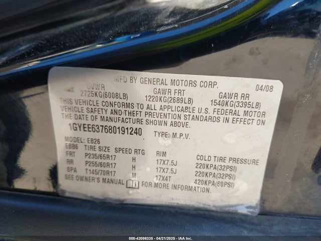 2008 CADILLAC SRX 1GYEE637680191240 Photo 8