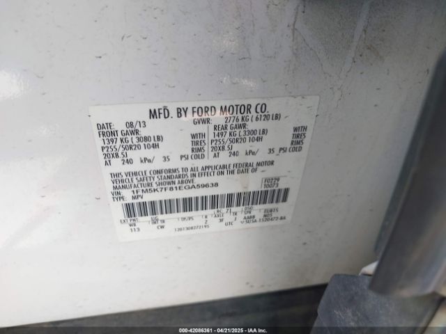 1FM5K7F81EGA59638 Ford Explorer Limited