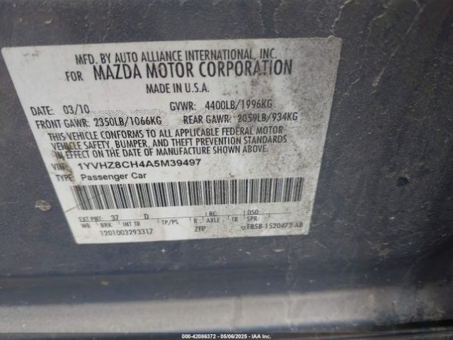 2010 MAZDA MAZDA6 1YVHZ8CH4A5M39497 Photo 8