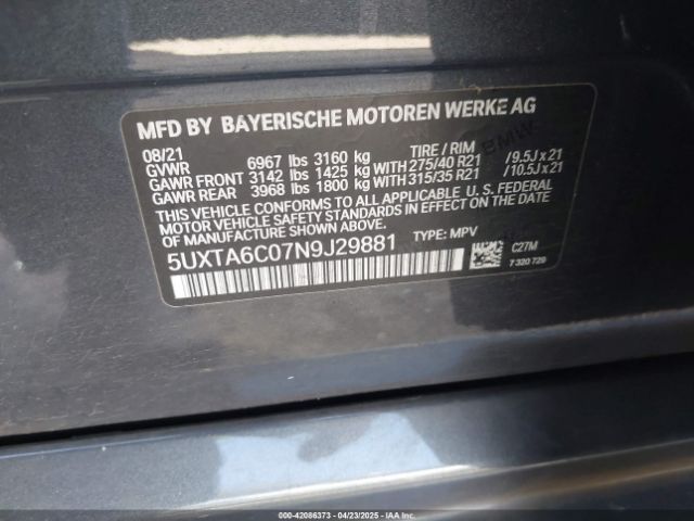 5UXTA6C07N9J29881 BMW X5 Phev Xdrive45e