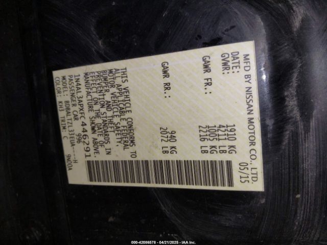 1N4AL3APXFC446291 Nissan Altima 2.5 Sl