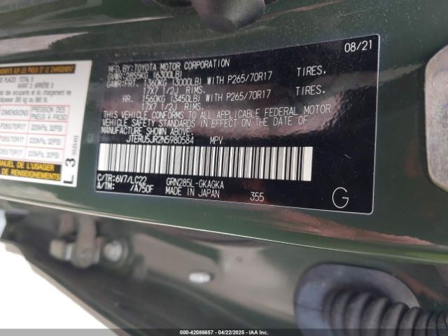2022 TOYOTA 4RUNNER JTERU5JR2N5980584 Photo 8