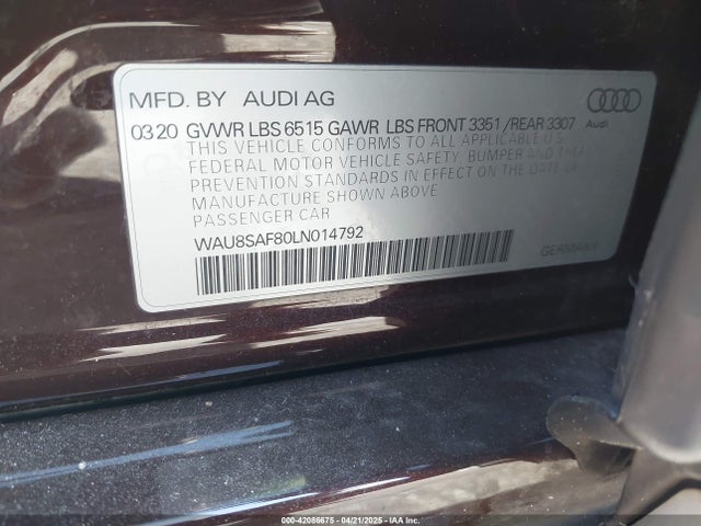 2020 AUDI S8 WAU8SAF80LN014792 Photo 8