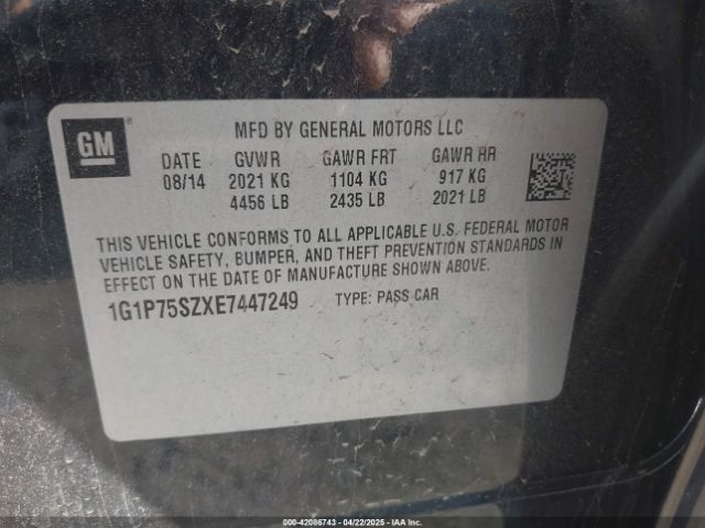 1G1P75SZXE7447249 Chevrolet Cruze Diesel