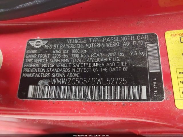 2011 MINI COOPER S COUNTRYMAN WMWZC5C54BWL52725 Photo 8