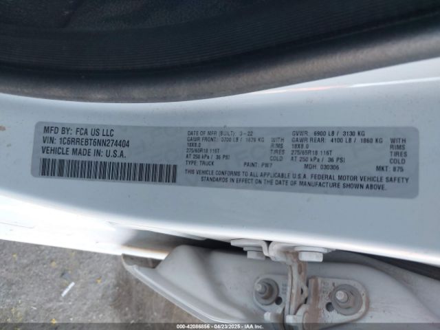1C6RREBT6NN274404 RAM 1500 Big Horn  4x2 6'4 Box