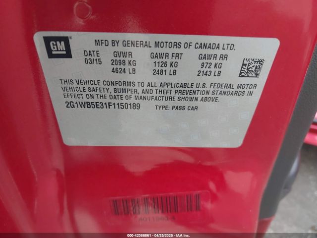 2G1WB5E31F1150189 Chevrolet Impala Limited Lt
