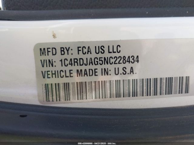 2022 DODGE DURANGO 1C4RDJAG5NC228434 Photo 8