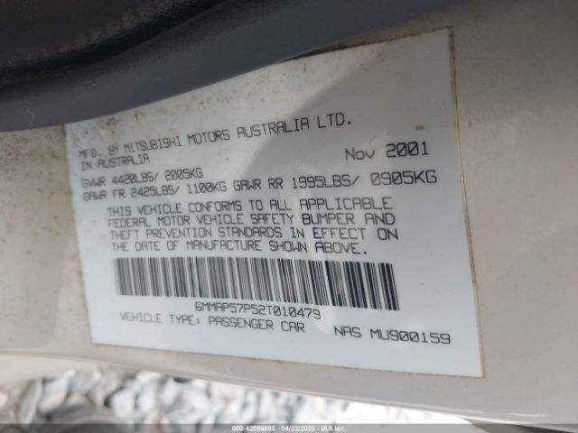 2002 MITSUBISHI DIAMANTE 6MMAP57P52T010479 Photo 8