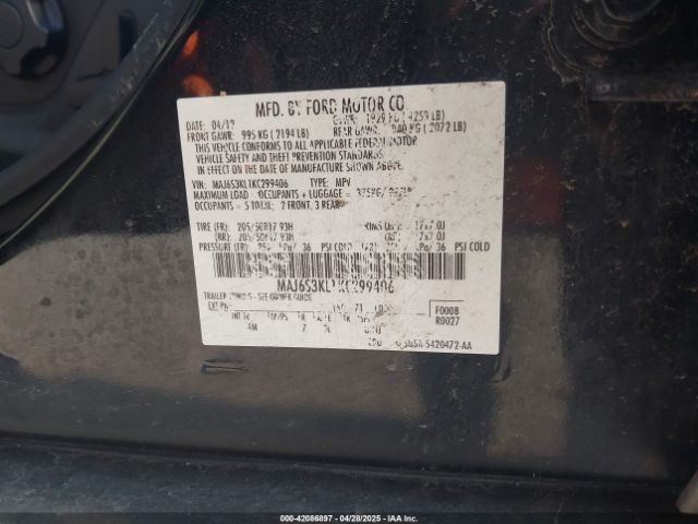 MAJ6S3KL1KC299406 Ford Ecosport Titanium
