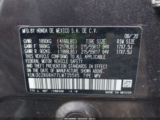 2020 HONDA HR-V 3CZRU6H77LM735585 Photo 8