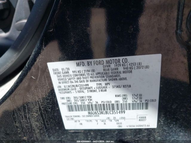 MAJ6S3KL8LC351499 Ford Ecosport Titanium