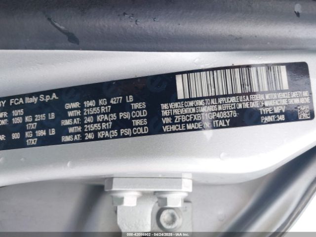 ZFBCFXBT1GP408376 Fiat 500x Easy