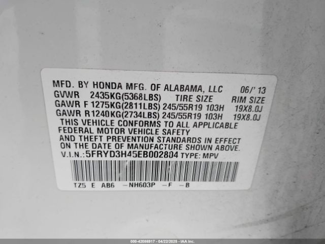 5FRYD3H45EB002804 Acura Mdx Technology Package
