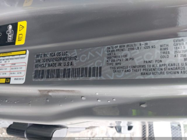 1C4HJXEG5MW519112 Jeep Wrangler Unlimited Sahara Altitude 4x4