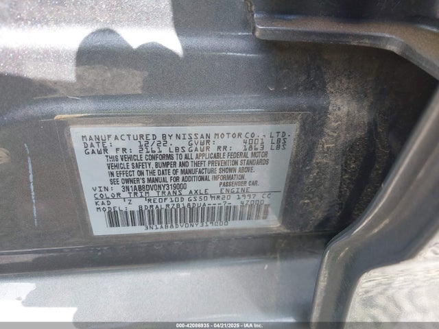 Nissan Sentra Sr Xtronic Cvt 2022 3N1AB8DV0NY319000 Image 9