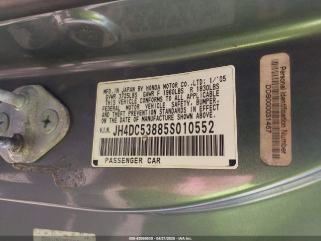 2005 ACURA RSX JH4DC53885S010552 Photo 8