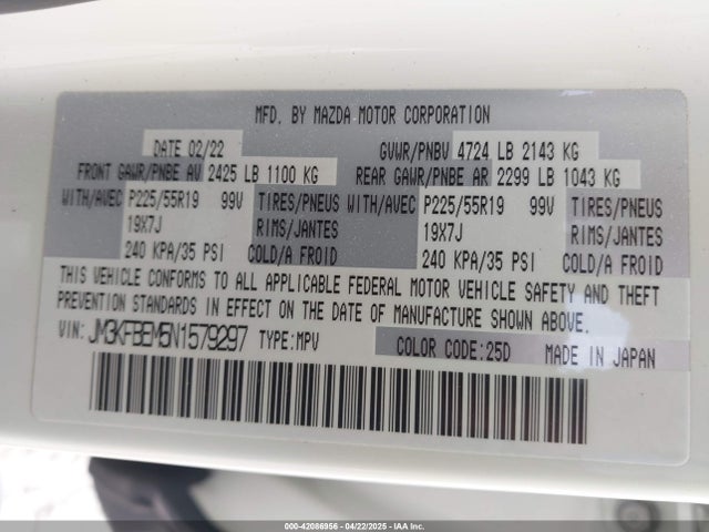 JM3KFBEM5N1579297 Mazda Cx-5 2.5 S Premium Plus