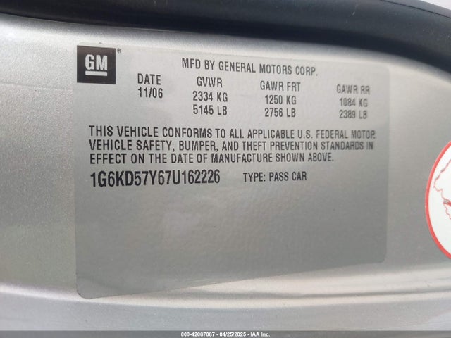 2007 CADILLAC DTS 1G6KD57Y67U162226 Photo 8