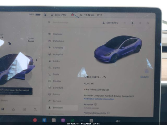 5YJ3E1EA5PF610431 Tesla Model 3 Rear-wheel Drive